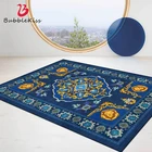 Персидские коврики и коврики Bubble Kiss с золотым львом синего цвета для дома, гостиной, декоративный коврик, большой напольный дверной коврик, безворсовые коврики