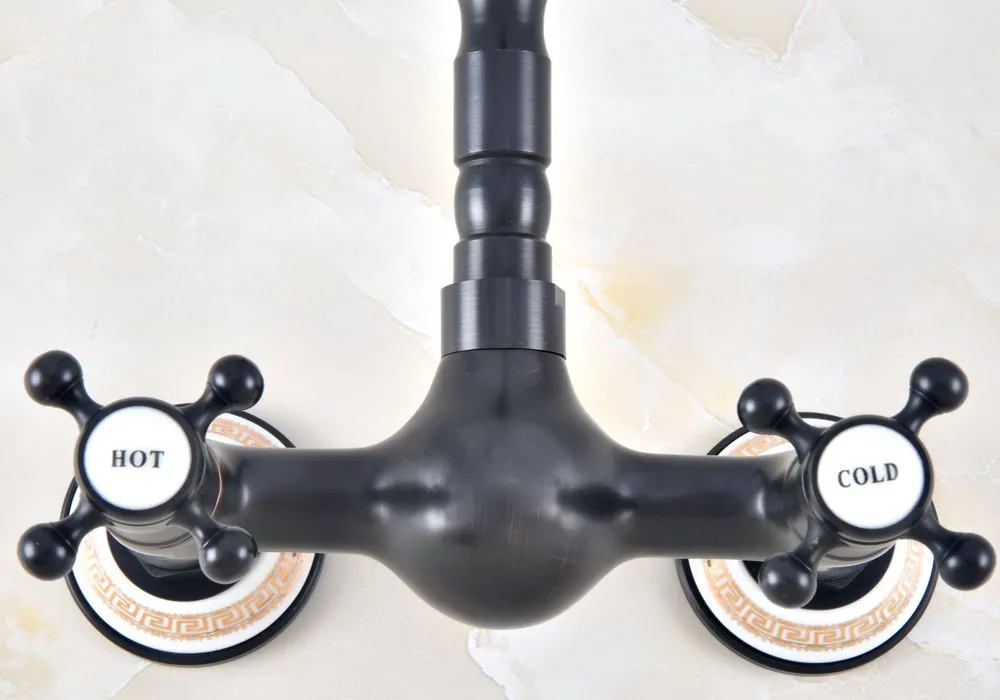 Латунный Смеситель для раковины в ванной и кухне с черной масляной резинкой