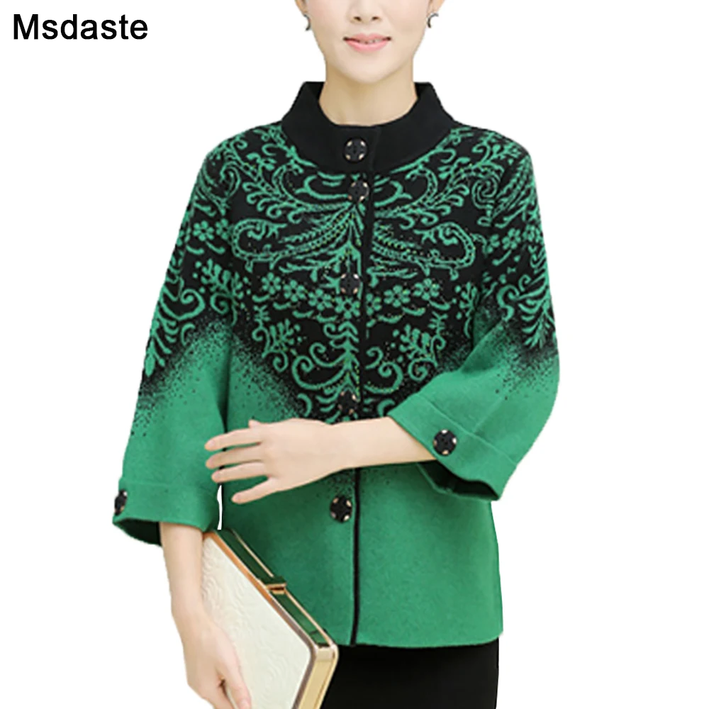 

Women Cardigans Loose Shawl Autumn Batwing Sleeves Lady Knit Sweater Coat Female Floral Cardigans Jackets Khaki Green Red M~4XL