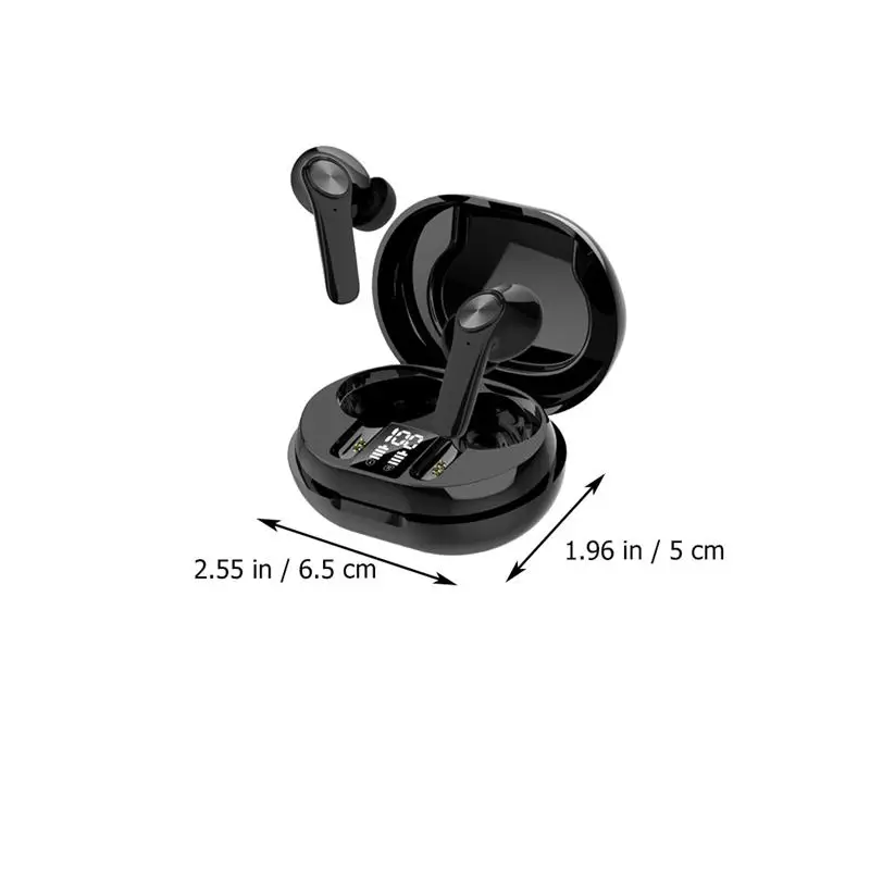 

1 Pair Mini Wireless Earphone Digital Display Headphone with Charging Box