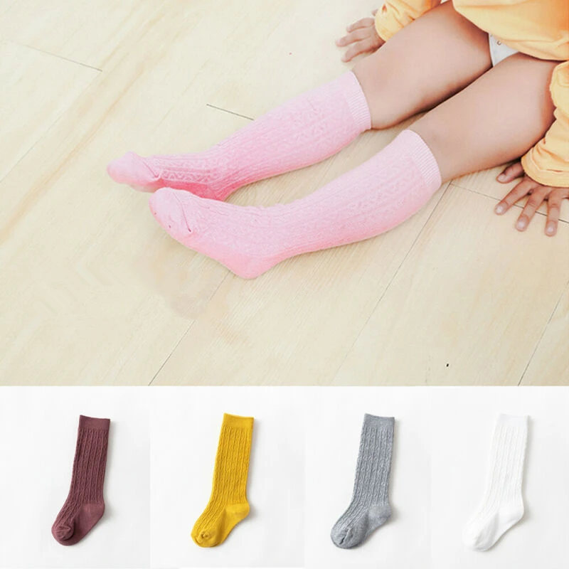 Гольфы до колена для новорожденных теплые вязаные зимние аксессуары носков