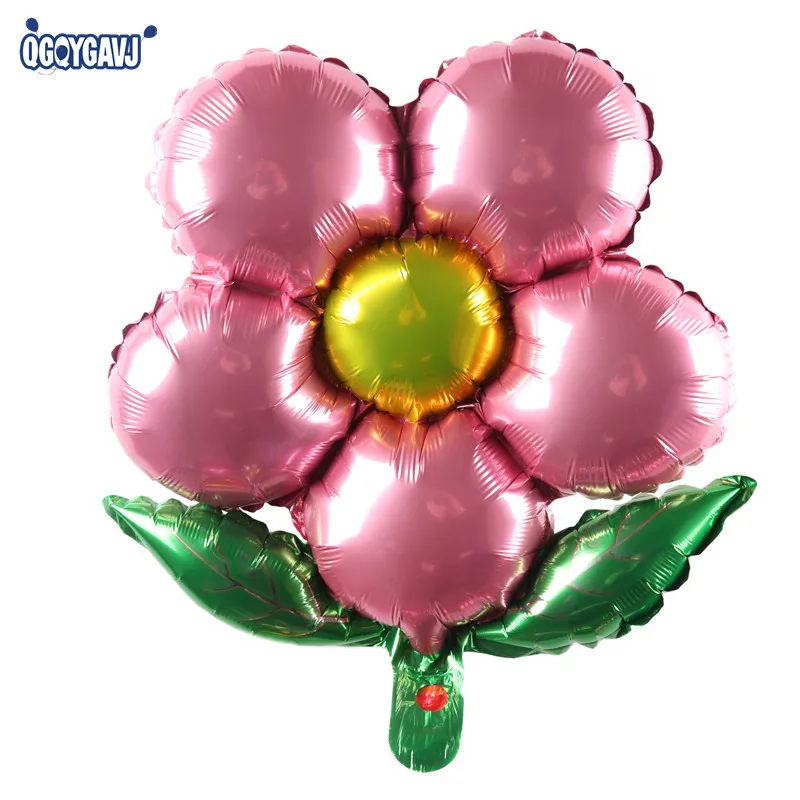 QGQYGAVJ Flowers Aluminum Foil Balloons Happy Birthday Wedding Decorations Ballons Baby shower Market Activity Party Supplies |