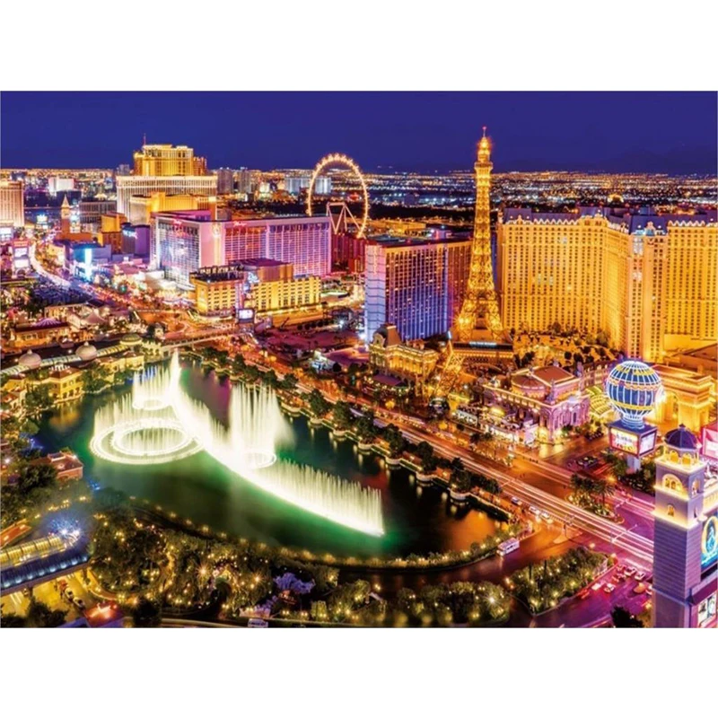 

Full Square Round drilling Diamond Painting City Night Scenery Diamond Embroidery Building Landscape Rhinestone Wall Decor