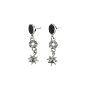 

New Tide S925 Sterling Silver Sun Earrings Female Ins Simple Temperament Retro Marcasite Heavy Industry Earrings Jewelry E1S207
