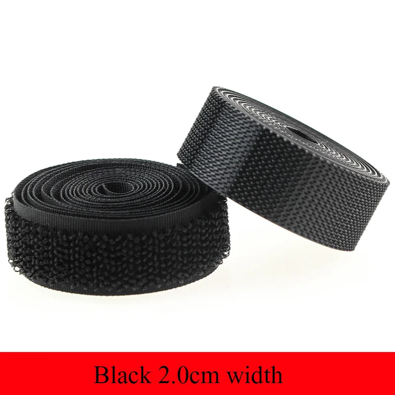 Black 2.0cm 1 м супер гладкая крепежная лента назад к спине крепкие крючки и петли кабельные стяжки занавес застежка velcros - Цвет: Black 2.0cm