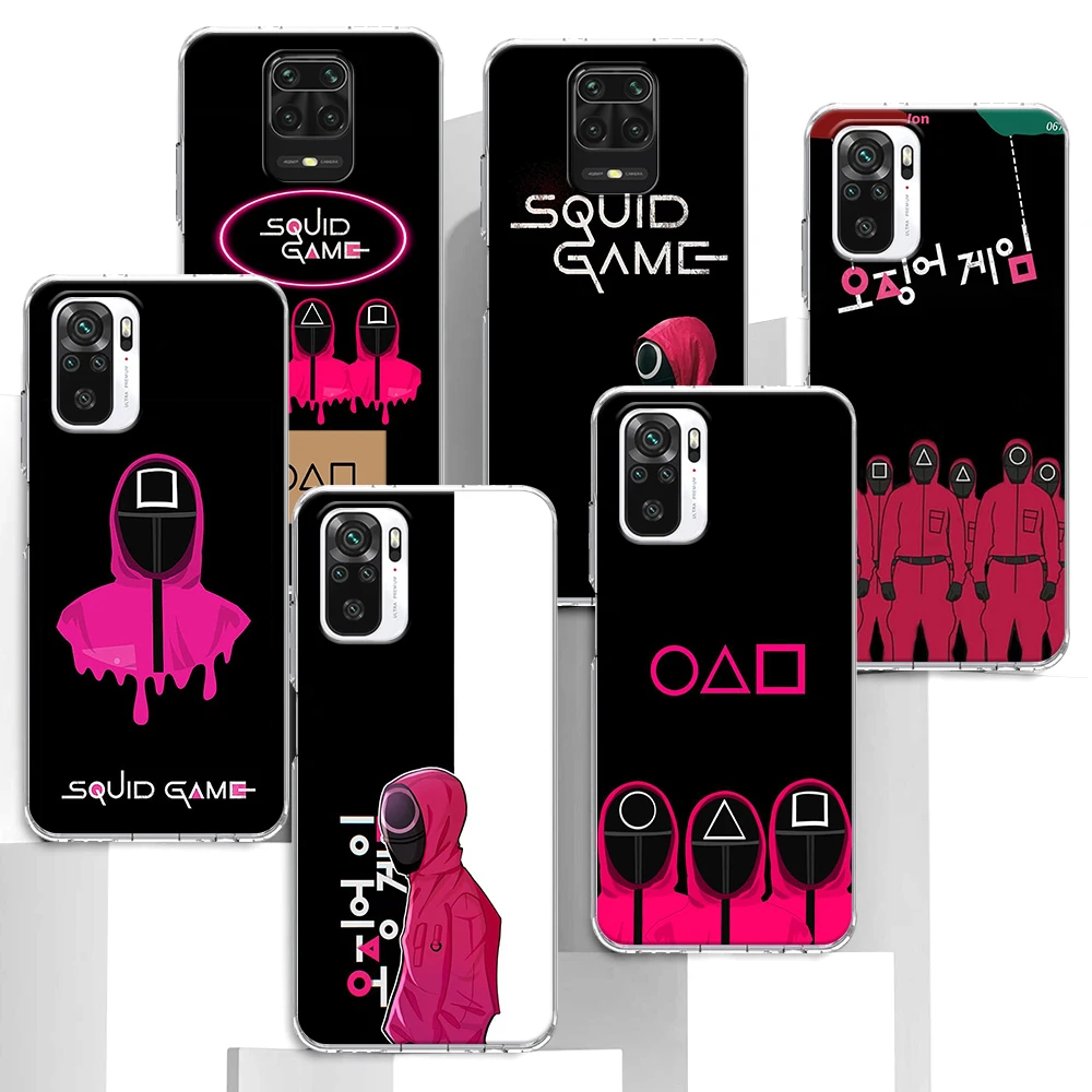 

Squid Game Case For Xiaomi Redmi K40 Note 10 9S 9 8 7 8T Transparent Cover 9A 7A 8A K30 Pro 6A Hot Tv Clear Soft Phone Bag