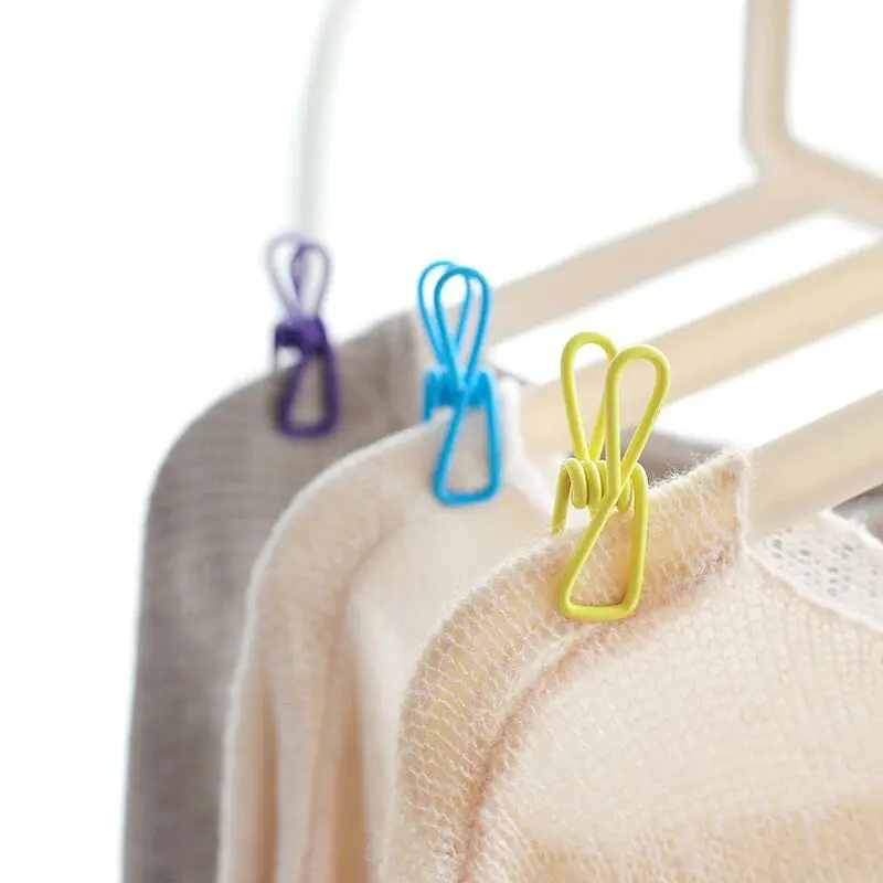 Colour multi-function staninless steel clip out wind sock fixing clips sun storage objects small metal peg clothes pegs | Дом и сад