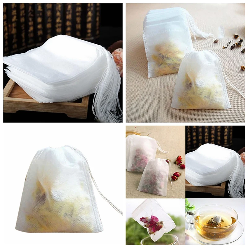 100 шт./лот 5 5x7 см пустые чайные пакетики чайный инфузор с веревкой целительная