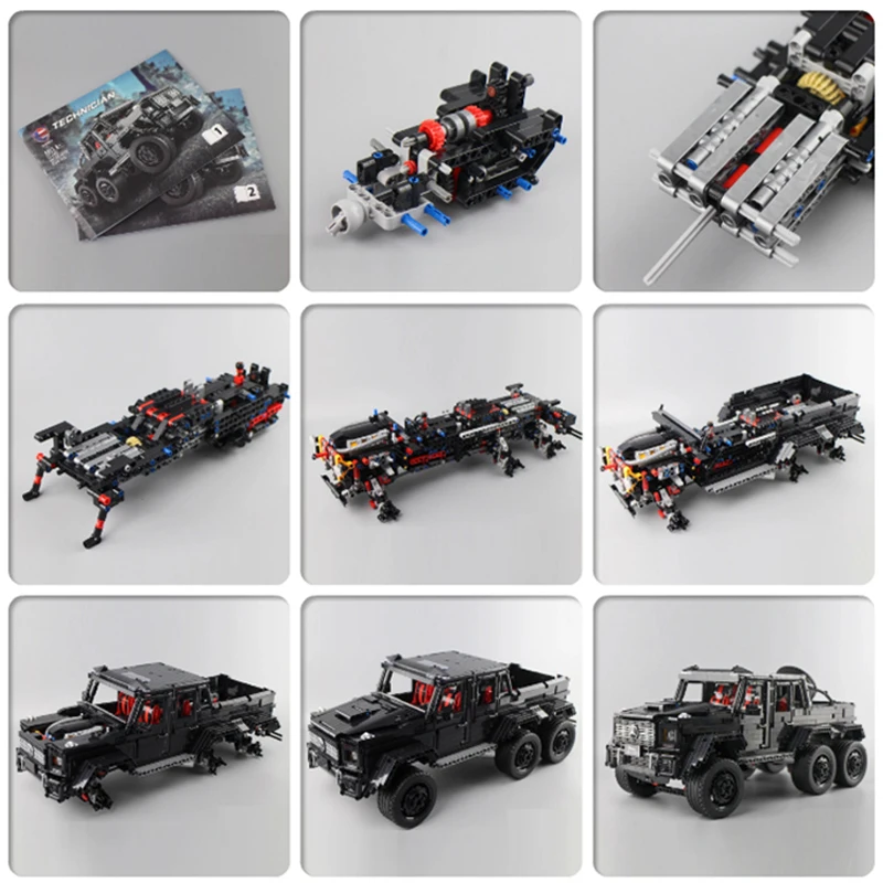 AMG G63 двигатель RC масштаб 1:8 BEnz 6X6 совместимый Technic MOC строительные lepinbricks блоки кирпичи обучающая модель игрушки подарки