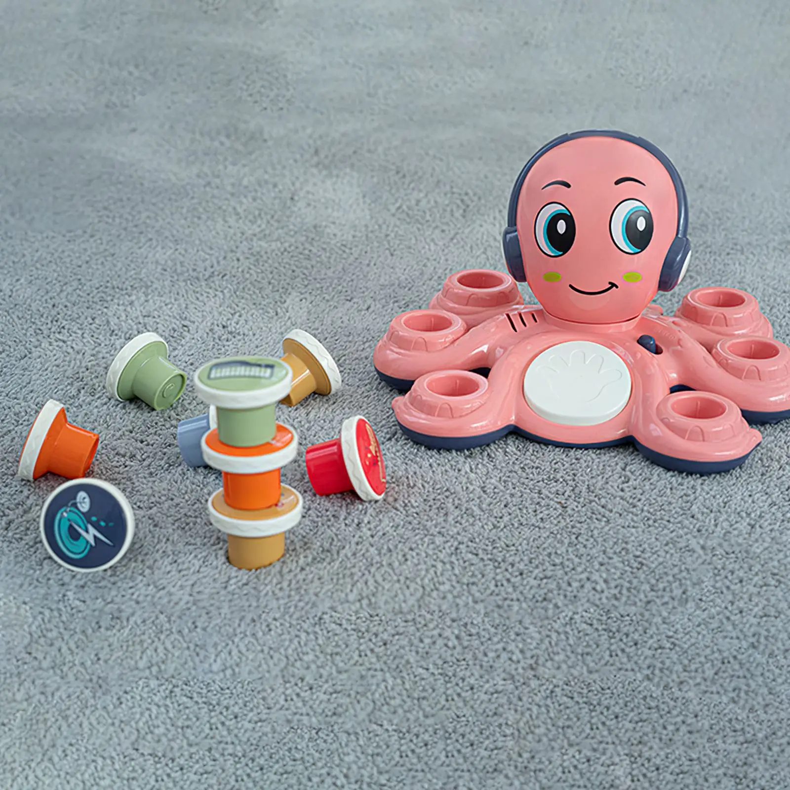 

Electric Octopus Toy Funny Music Early Educational Toy Cartoon Style Musical Instrument Octopus with 6 Detachable Buttons