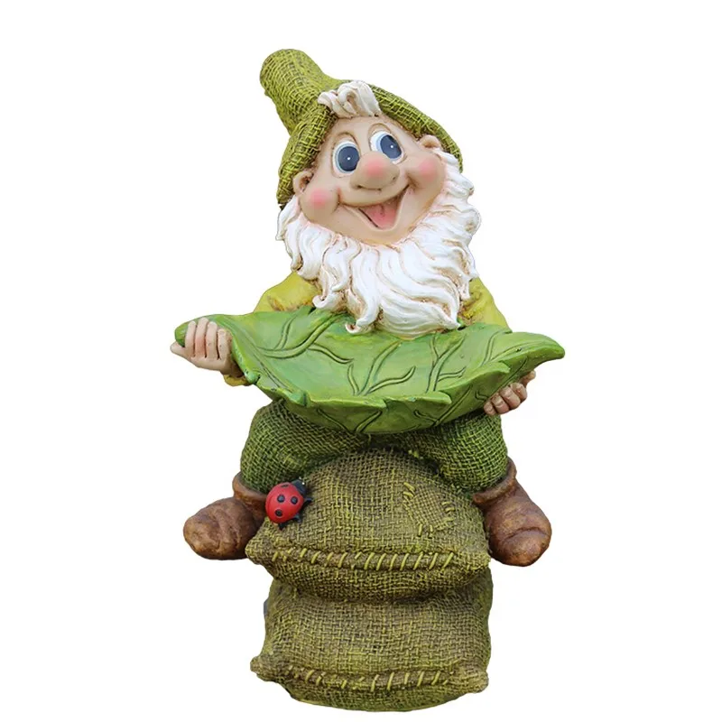 

Poly Resin Garden Gnome Figurine Courtyard Dwarf Statue Outdoor Dwarf Sculpture Decorations Home Decor