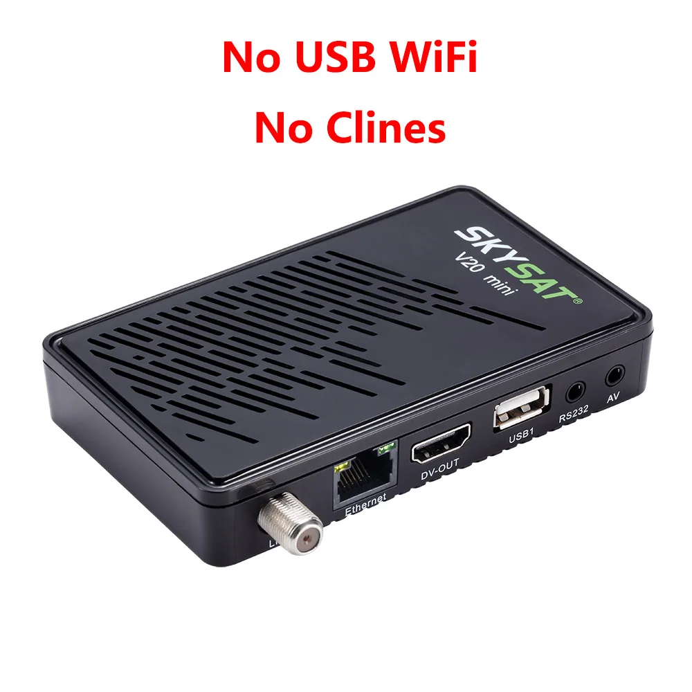 SKYSAT V20 мини DVB-S2 спутниковый ресивер RJ45 H.265 Поддержка CCCam Newcam Xtream IPTV m3u Youtube Автомагнитола Powervu Biss рецептор - Цвет: only V20 Mini
