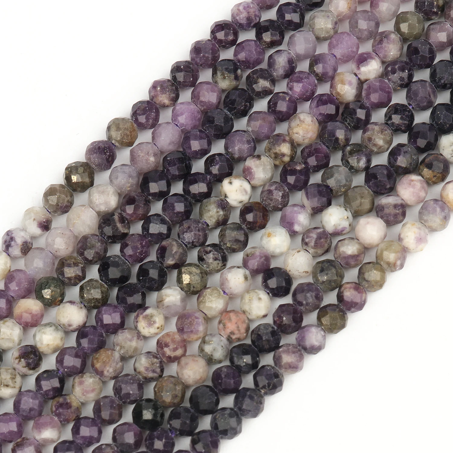 3 мм бусины из натурального камня смешанные Аметистовые граненые небольшие