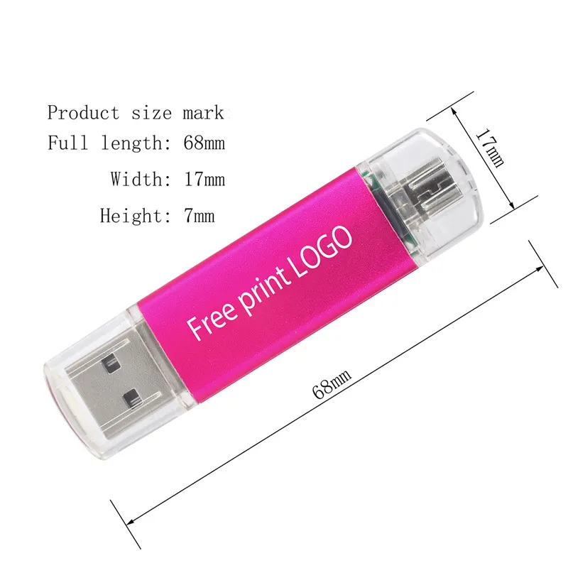Бесплатный Логотип модные usb2.0 OTG флеш накопитель 64 ГБ USB флэш 32 Гб оперативной