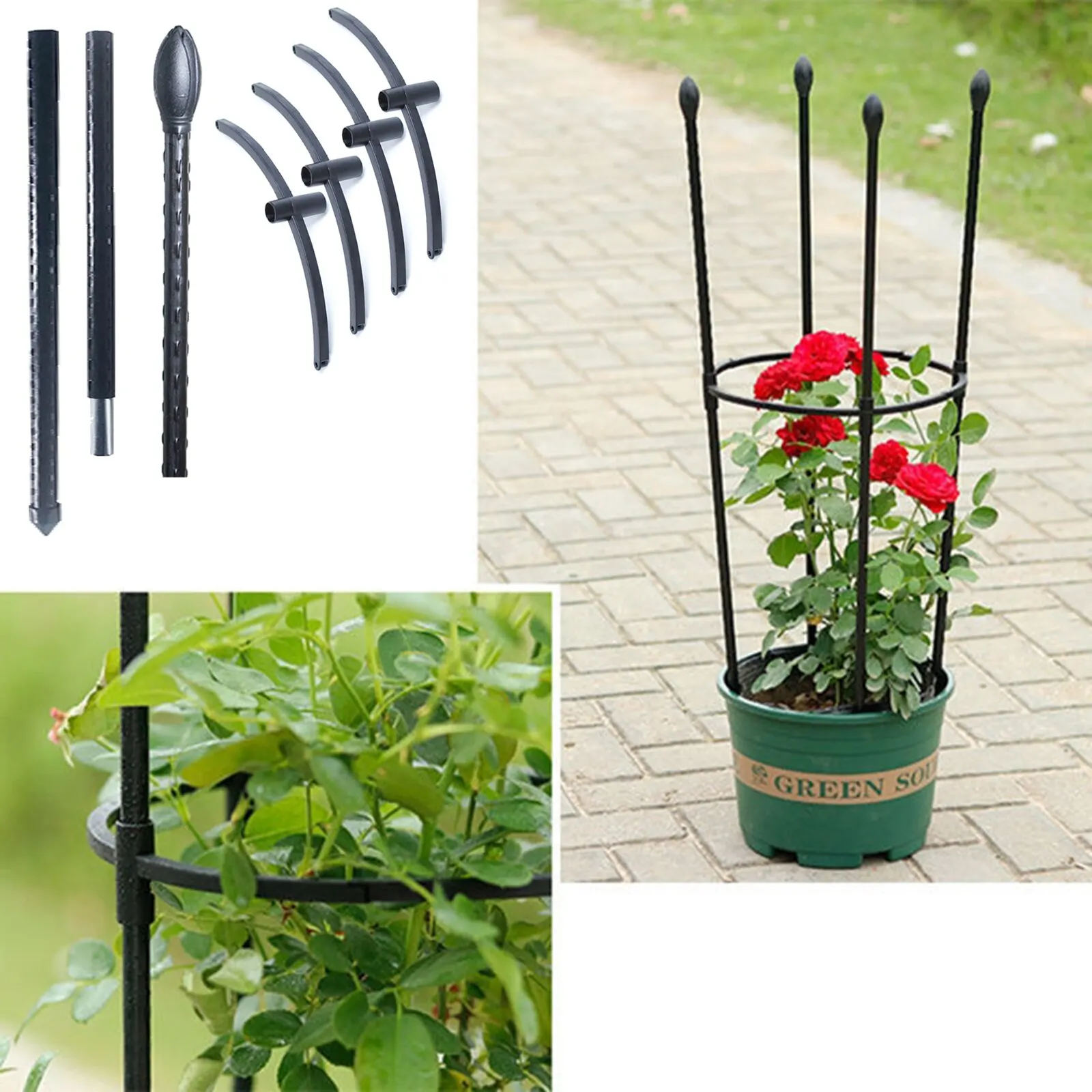 Завод Поддержка рамки Золотая Роза из мешочного тика прочные садовые растения