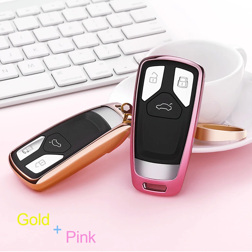 Smart 3 Button Car key wallet case For Audi A4 A4L Allroad B9 Q5 Q7 TT TTS 8S 4m A5 A6L QT S5 S7 8S S4 8W RS Auto Part