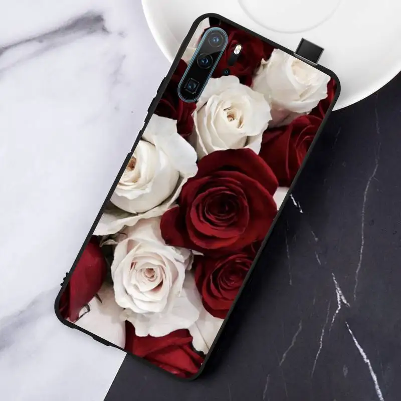 

Rose romantic Red flower Phone Case For Huawei honor Mate P 10 20 30 40 Pro 10i 9 10 20 8 x Lite