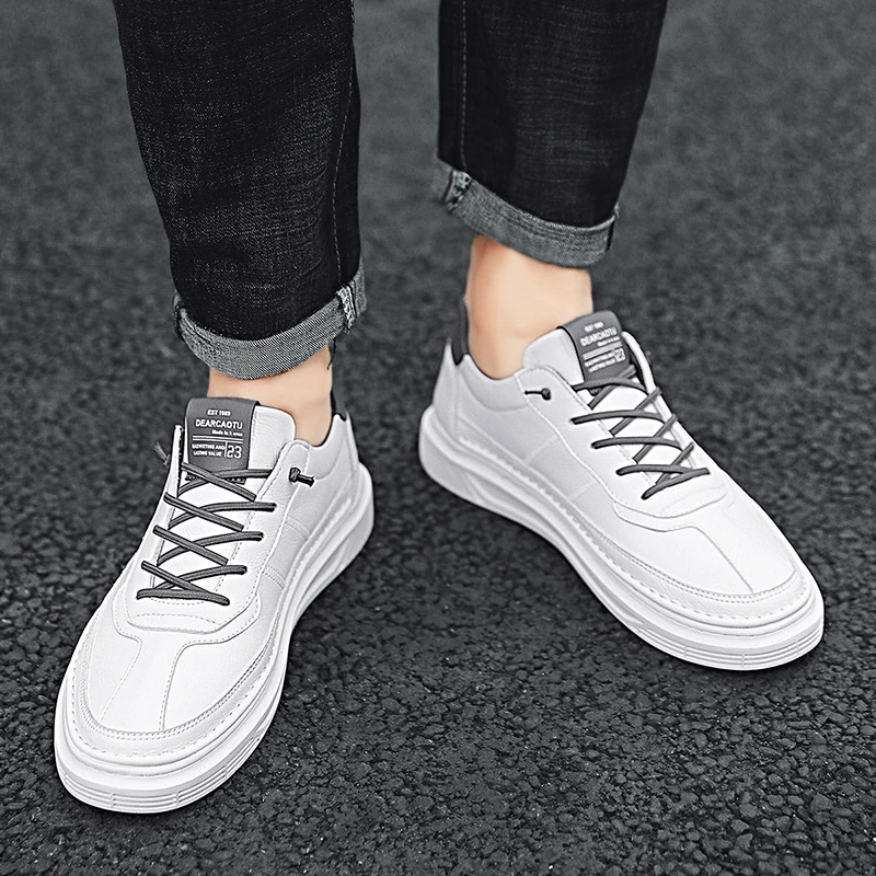 

Men Sneakers casual shoes outdoor Soft Leather Casual Shoes Men Breathable Fashion Black White Men Shoes Adult Walking Shoes