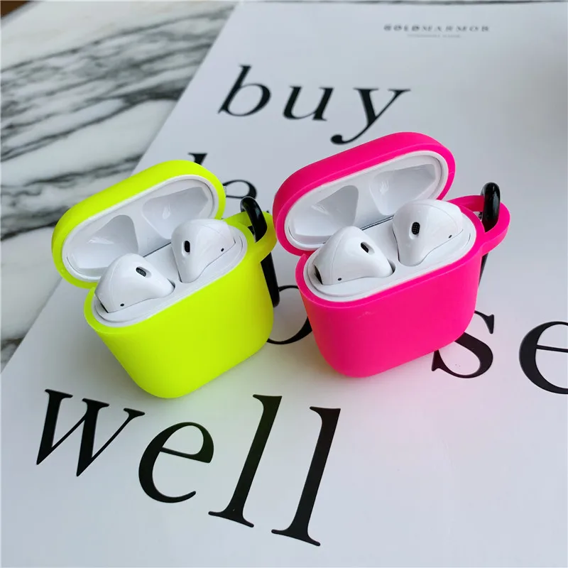 Защитный чехол для наушников Apple Airpods Pro/2/1 флуоресцентный однотонный |