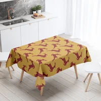 christmas deer red tablecloth for table cloth cover decoration waterproof decor dining rectangular anti stain kitchen oilcloth