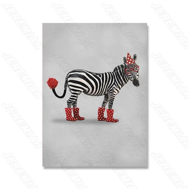 

Cartoon Cat Elephant Animal Poster Nordic Style Waterproof Ink Canvas Print Painting Modern Living Room Bedroom Decoration