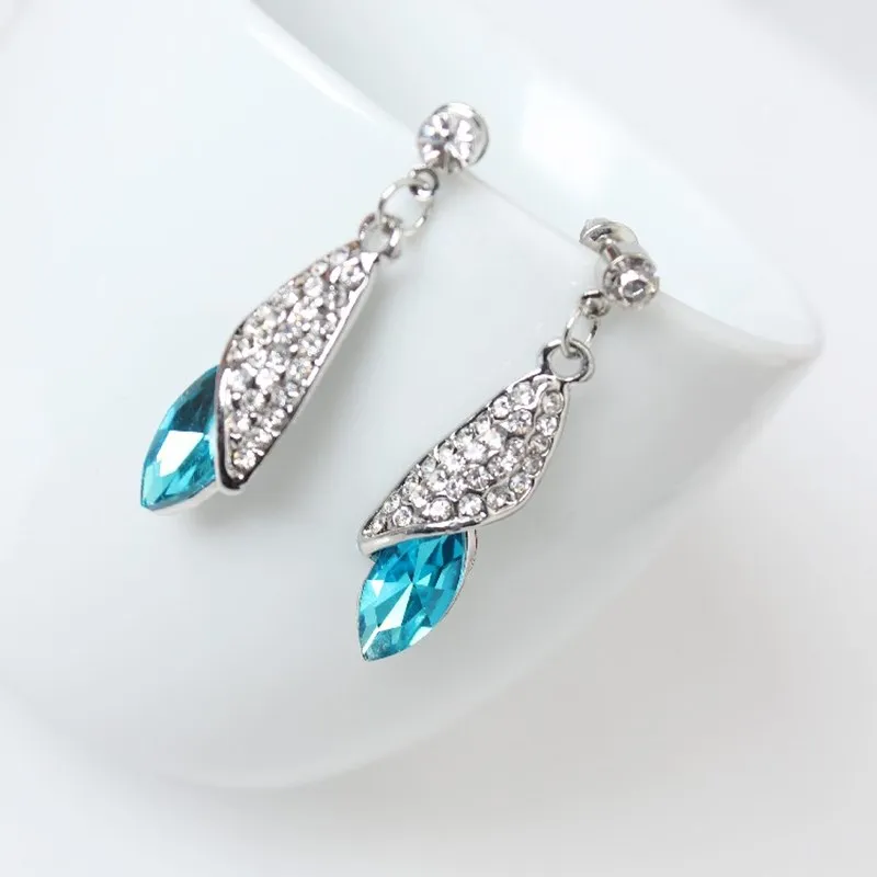 Женские Геометрические Серьги серебряного цвета 2 Длинные свадебные