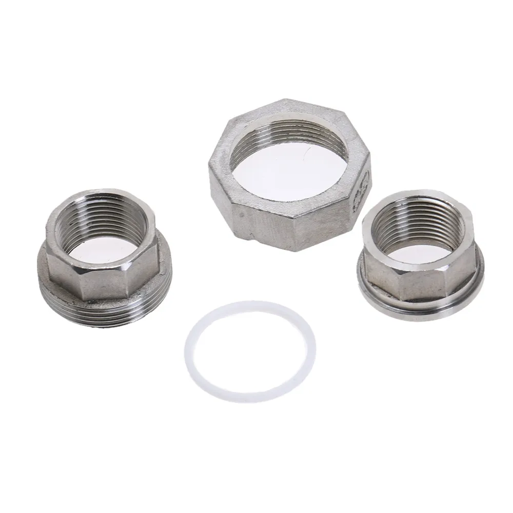 

1pcs SS304 Stainless Steel Live Joint Coupling Union Connector Pipe Fitting 1/4" 3/8" 1/2" 3/4" 1" Female Thread