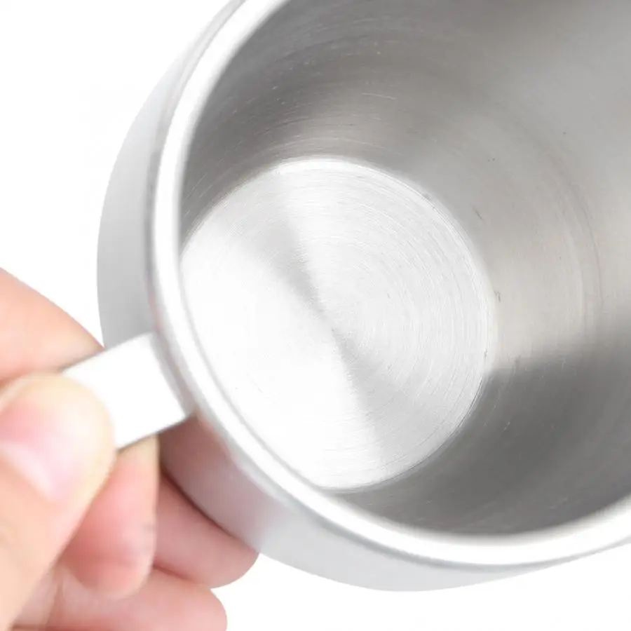 Бытовая двухслойная кофейная чашка из нержавеющей стали 304 кружка с ручкой для