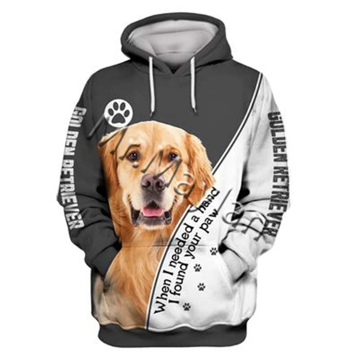 

Унисекс 3D графический толстовки животные собаки породы золотистый ретривер со вставкой-Толстовка для мужчин/Женская Повседневная Уличная ...