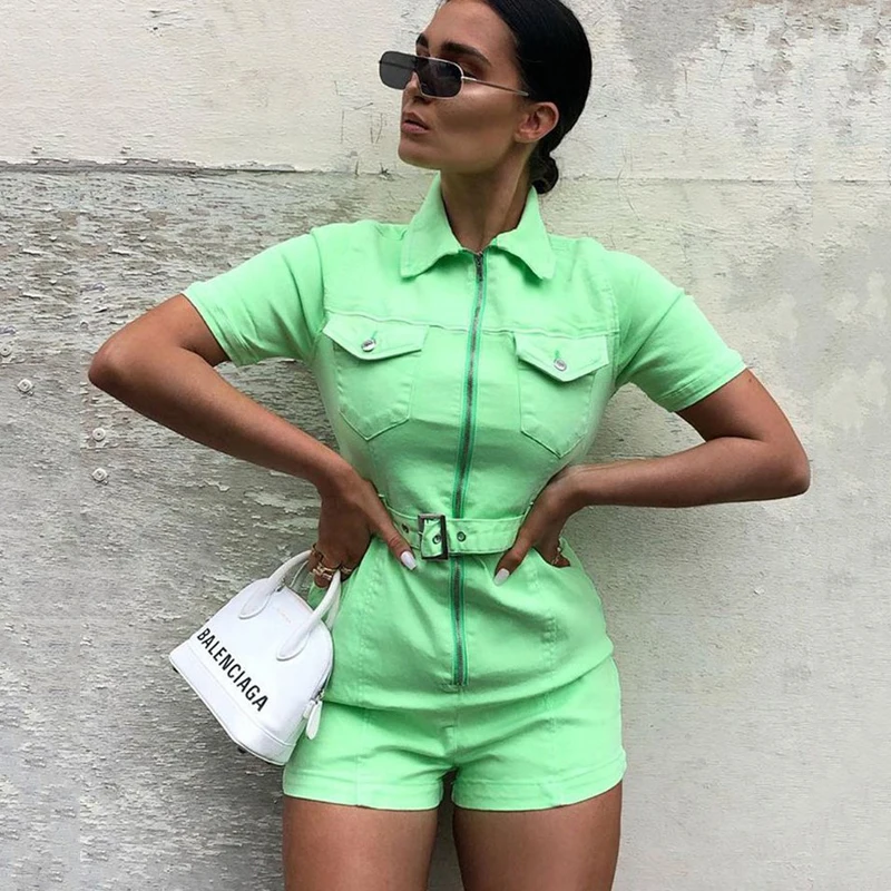 Slaygirl 2019 сексуальные однотонные модные комбинезоны женские летние с карманами на