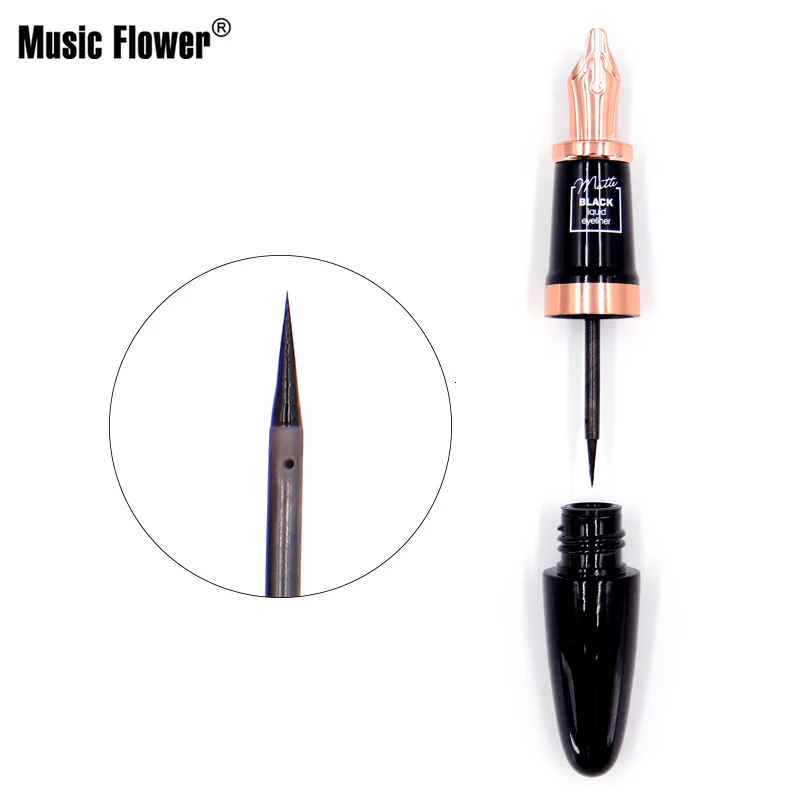 Music Flower, очень тонкий матовый карандаш для глаз, водостойкий макияж, черная жидкая подводка для глаз, быстро сохнет, легко носить, 24 часа, долговечный