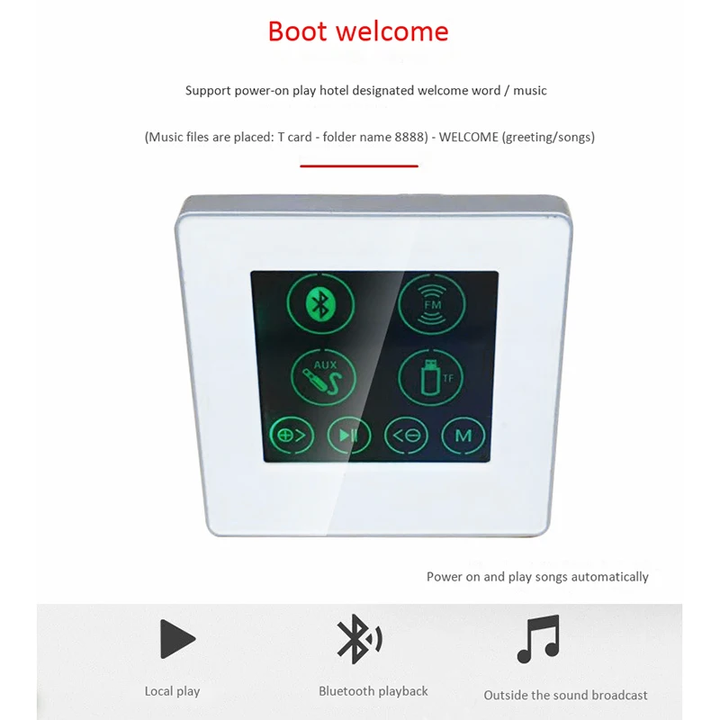 4-дюймовый встроенный семейный отель Умный домашний фон музыкальный плеер