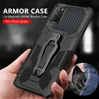 Бронированный защитный чехол для Infinix Hot 11 s 11 S Hot11 10s Hot10 Play Note 10 Pro, автомобильный магнитный держатель, подставка, Жесткий Чехол, чехлы