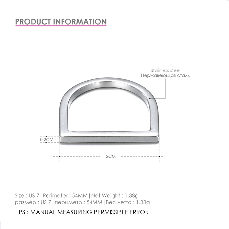 Золотое кольцо для помолвки свадьбы годовщины US7 54 мм из нержавеющей стали
