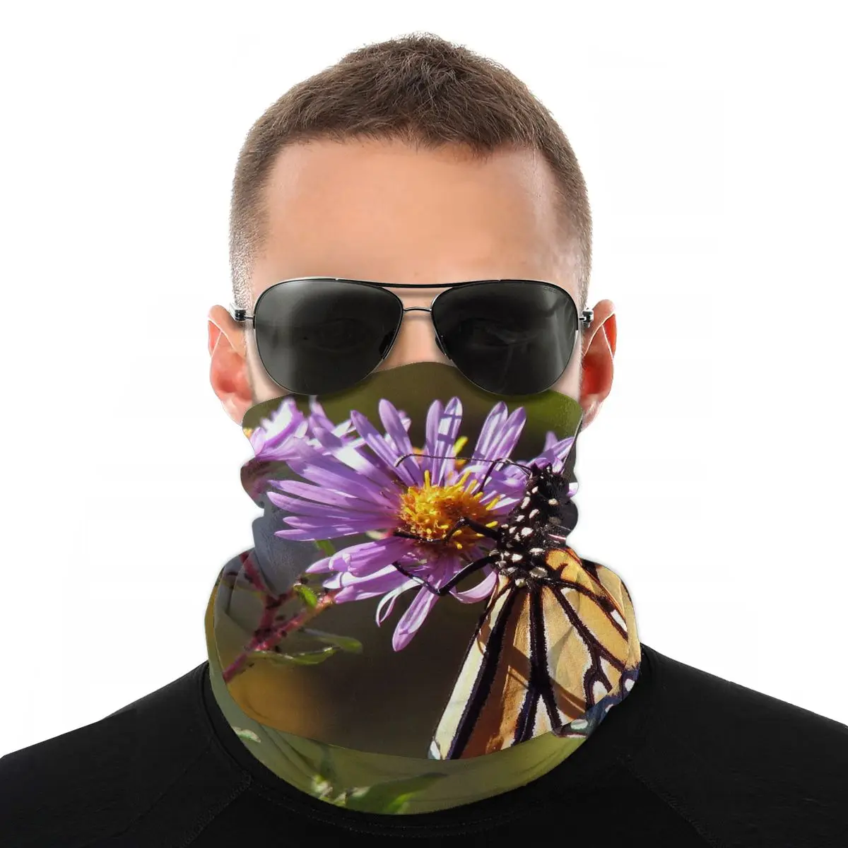 

Garden And Butterfly Scarf Half Face Mask Men Women Fashion Neck Gaiter Seamless Bandana Multi-functional Headband Biking Hiking