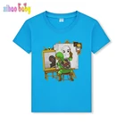 Детская одежда, футболка, дышащая детская футболка с рисунком героев мультфильмов для мальчиков и девочек