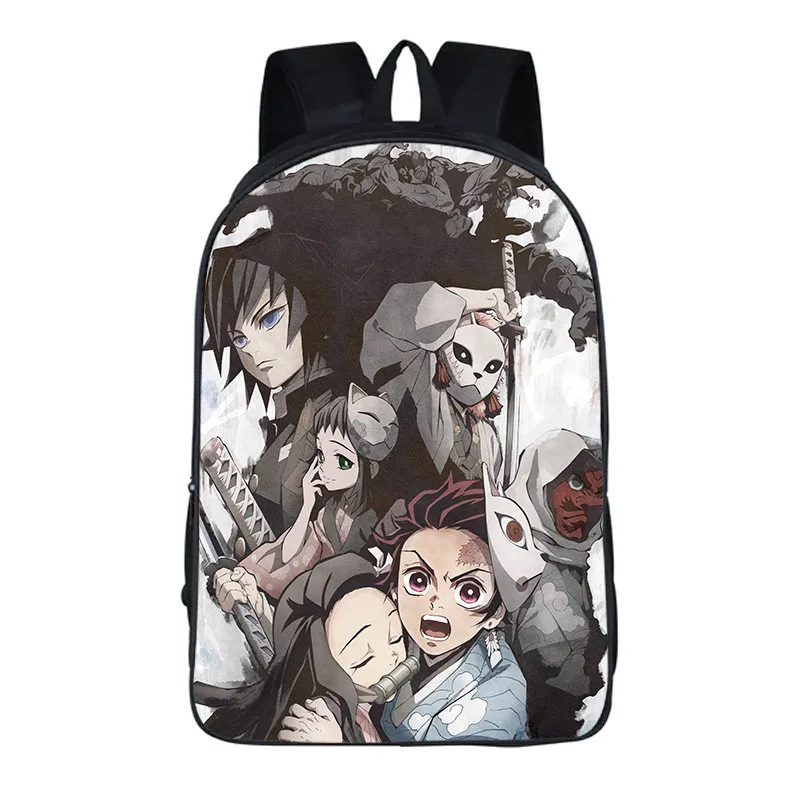 Рюкзак для косплея аниме Kimetsu No Yaiba прочный дышащий из полиэстера студентов
