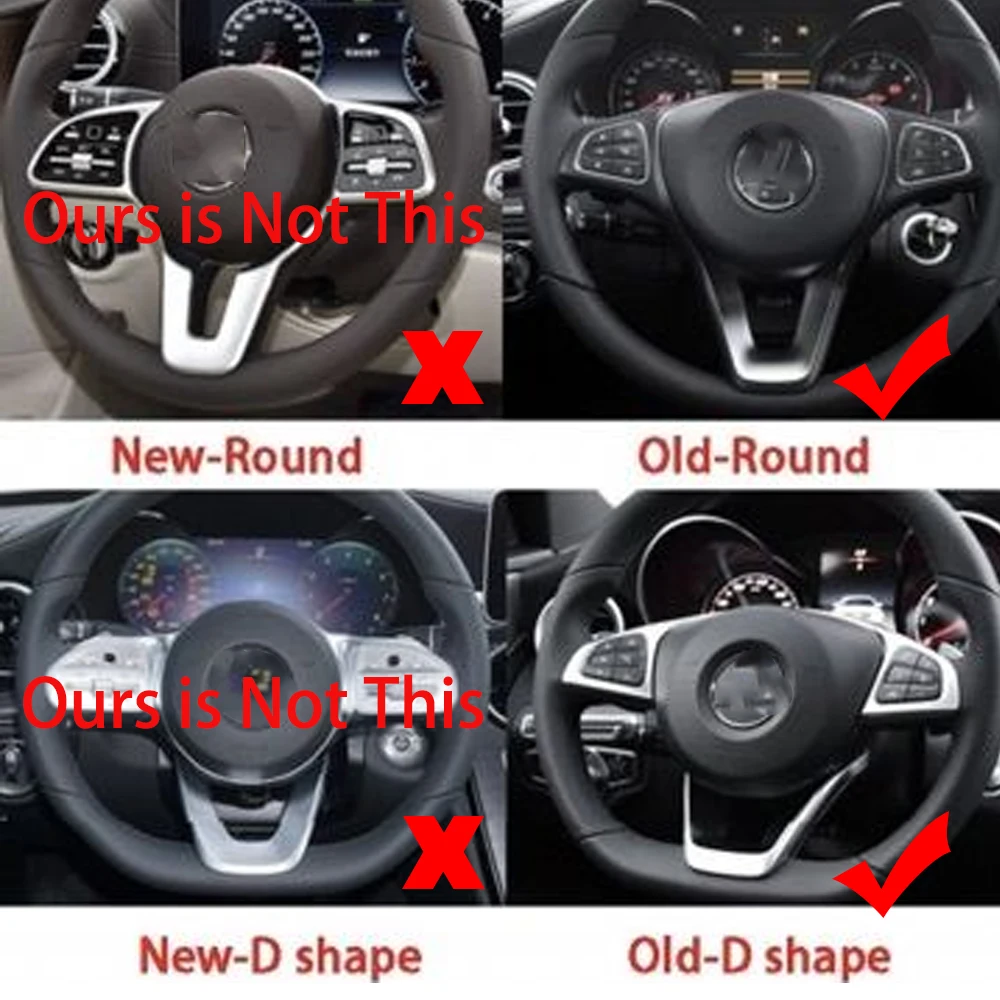 

For Mercedes Benz AMG C E Class GLA GLC CLS W212 W213 E200 E300 Car Steering Wheel Decor Stickers Emblem Badge Cover Accessories