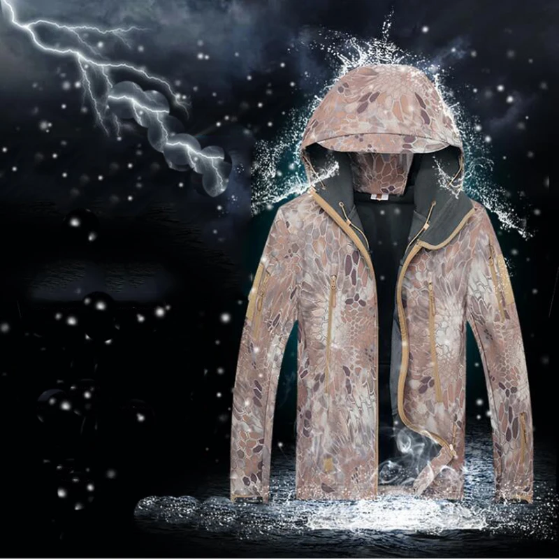 Одежда для альпинизма осенняя и зимняя флисовая Водонепроницаемая камуфляжная