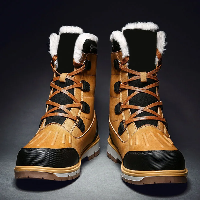 Мужская зимняя обувь зимние ботинки теплые Нескользящие утолщенные