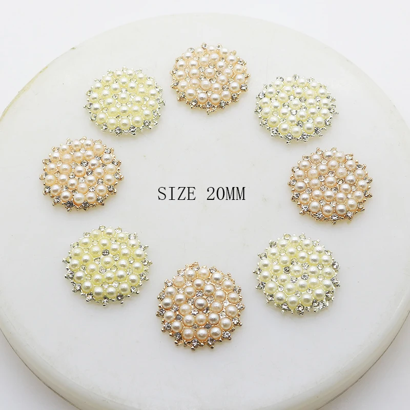 

10 шт. 20 мм круглая подарочная коробка из полимерного жемчуга, свадебная поздравительная открытка, креативная декоративная пряжка для одежд...