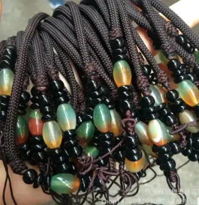 Yy809&gt Высококачественный свитер цепи ожерелье шнур кулон веревка Оникс черный