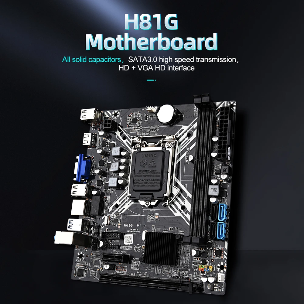 

Материнская плата LGA 11550 для настольного ПК Intel Core Celeron/Pentium E3 V3 LGA115 2x DDR3 DIMM память M-ATX Материнские платы H81G