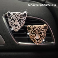 car air freshener auto outlet perfume clip car perfume vent solid fragrance diffuser crystal leopard interior decoration