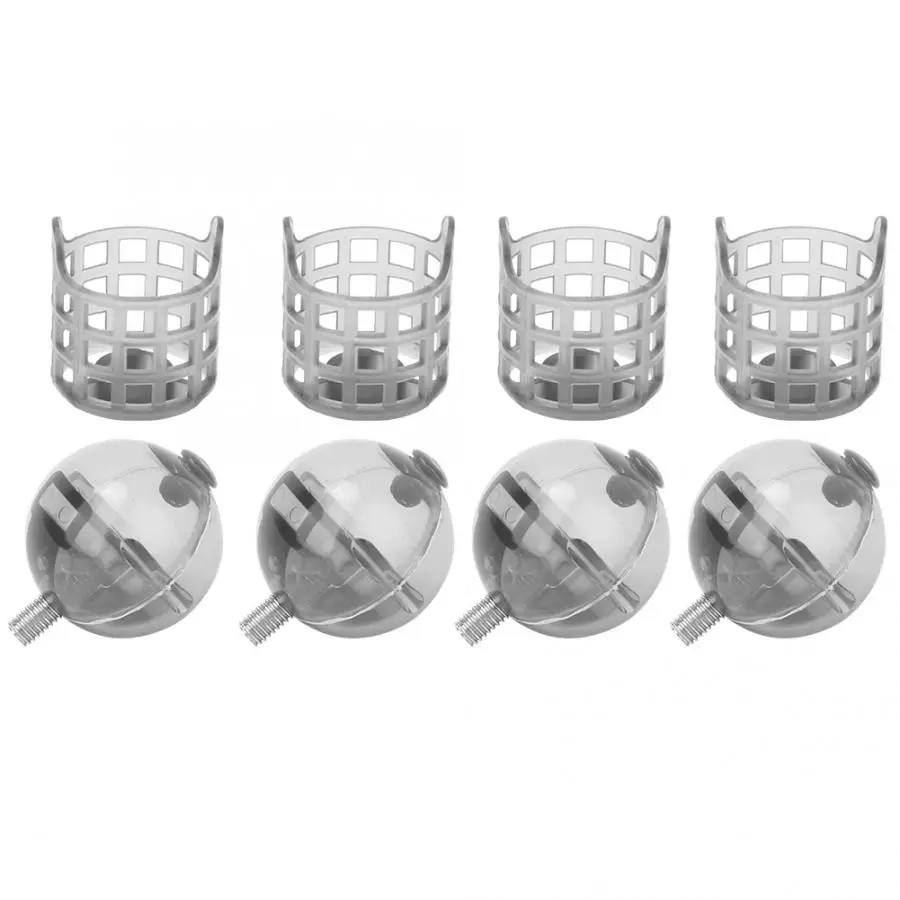 4 шт. пластиковая рыболовная приманка Фидер клетка Регулируемая весовой разъем