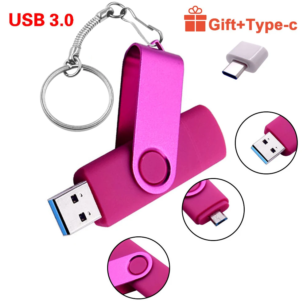 Высокоскоростной USB флеш накопитель 3 0 OTG для телефона на Android Type C 64 ГБ 128 256 Usb