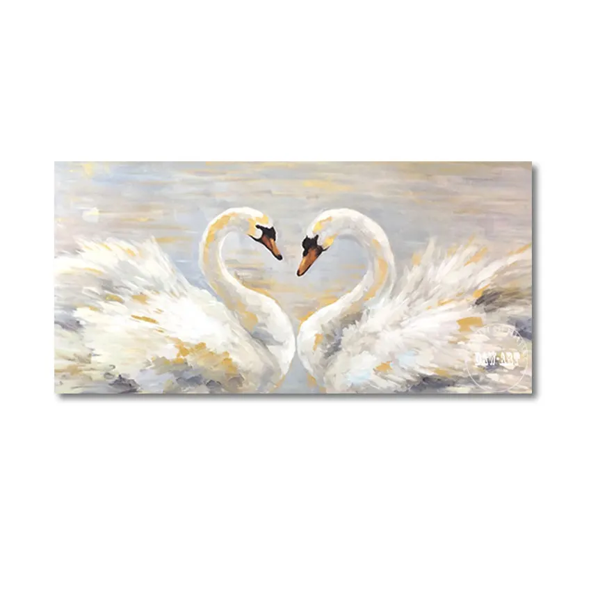 

Новое поступление 2022, картины маслом с изображением белого лебедя, современные украшения для стен, аксессуары, Рождественский подарок на хо...
