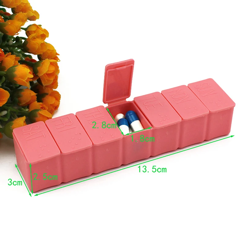 

1Pcs Travel Jewelry Storage Pill Box Plastic Weekly Medicine Storage Organizer Container Bead Rings Jewelry Display Organizer