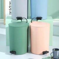 nordic style trash can barrel with lid pedal mute slow down anti odor household living room toilet minimalist creative