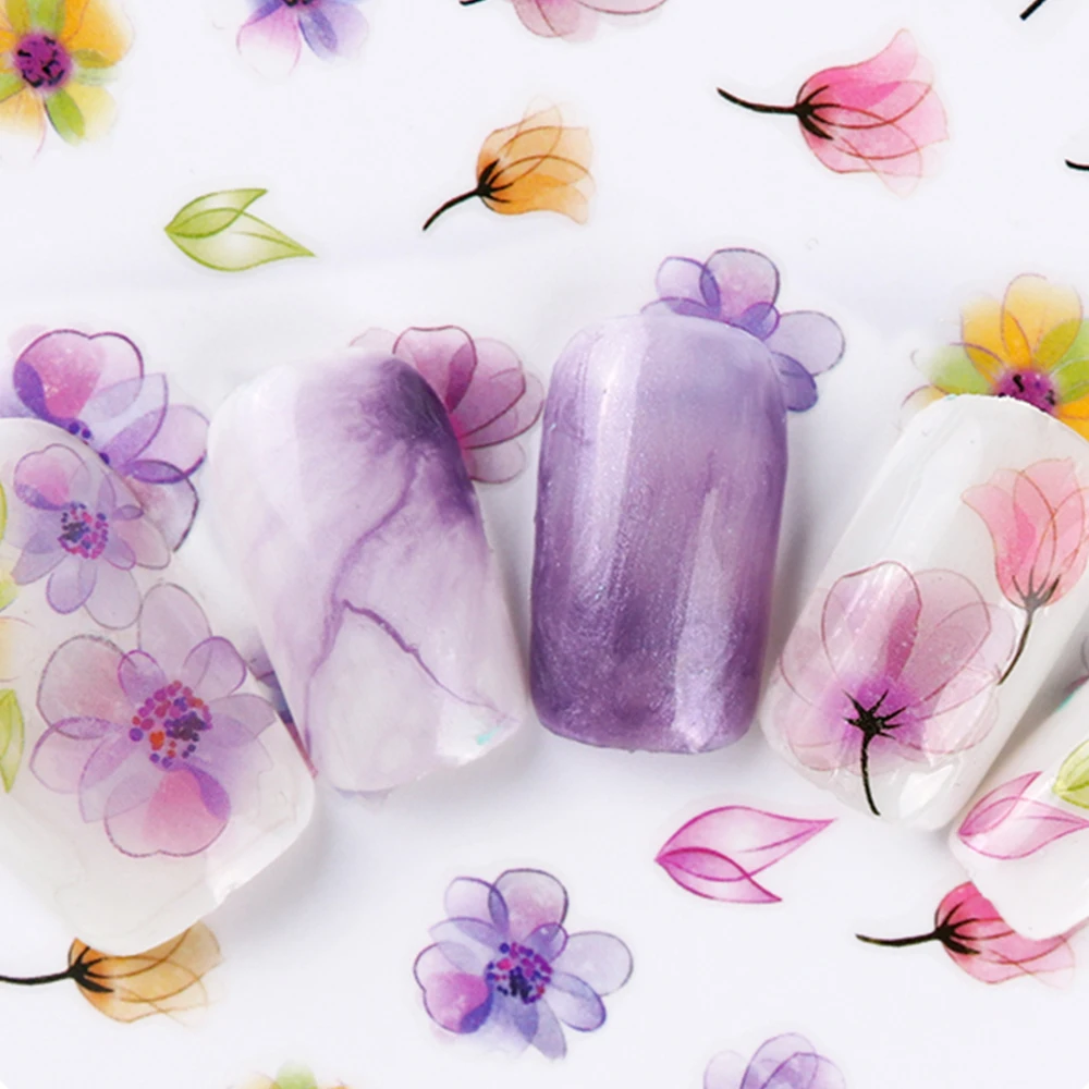 1 шт. 3D сладкий Красота цветочный летний Стикер искусства ногтя ползунок летние